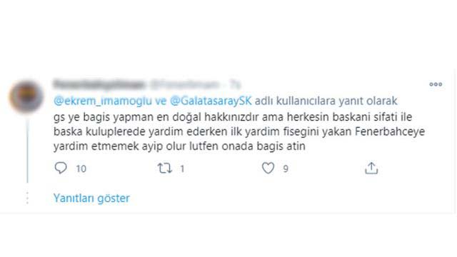 İmamoğlu'nun Galatasaray'a bağışı Fenerbahçelileri küplere bindirdi!