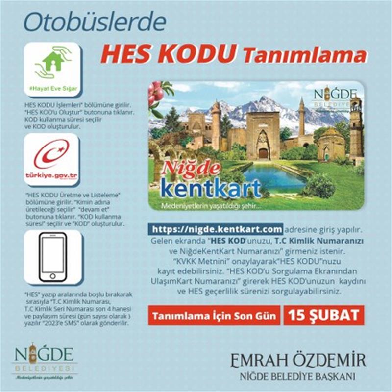 Niğde kent kart'a HES kodu nasıl yüklenir?| Niğde Kentkart'a HES kodu yükleme, tanımlama