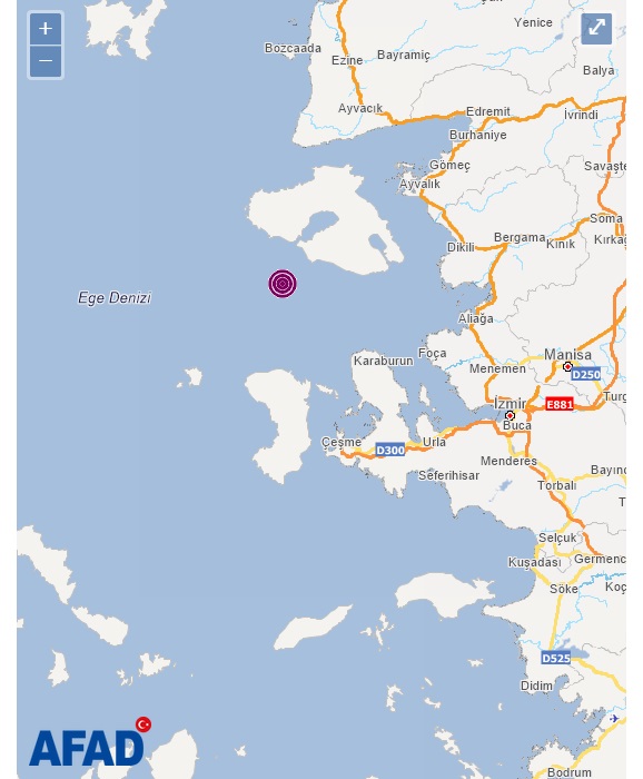 İzmir'in Karaburun açıklarında 4,1 büyüklüğünde deprem meydana geldi