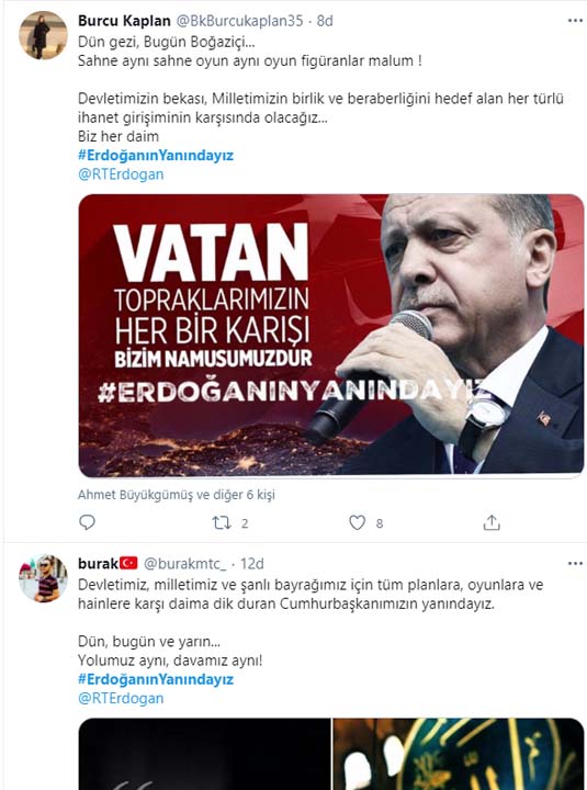 Kendilerini belli ettiler: Cumhurbaşkanıİstifa ve #ErdoğanınYanındayız gündem oldu