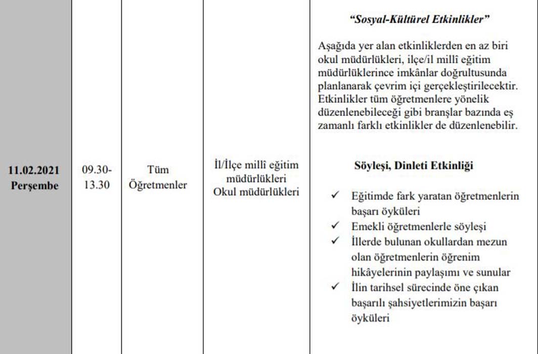 Mesleki Çalışma Programı nedir? Öğretmen seminerleri nasıl olacak 2021?