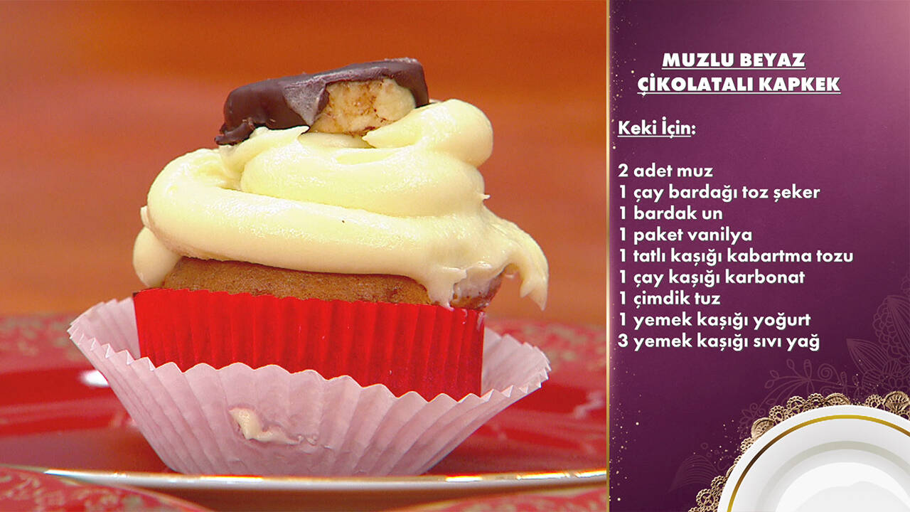 Gelinim Mutfakta Muzlu Beyaz Çikolatalı Kapkek tarifi | Muzlu Beyaz Çikolatalı Kapkek nasıl yapılır? Malzemeleri nelerdir?