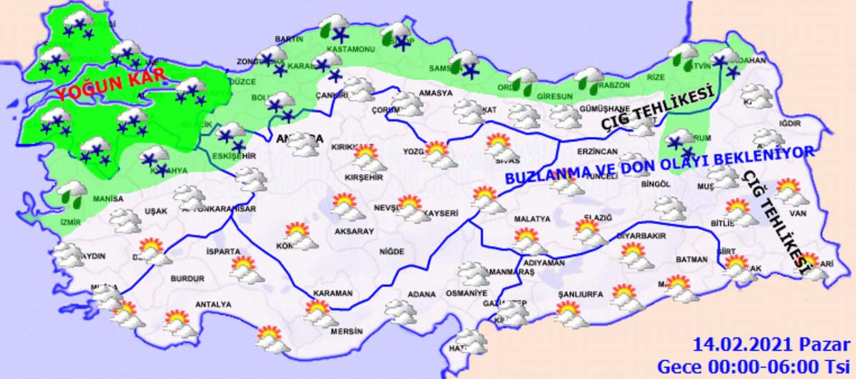 Meteoroloji saat verdi: Akşam saatlerinden itibaren yoğun kar yağışı geliyor