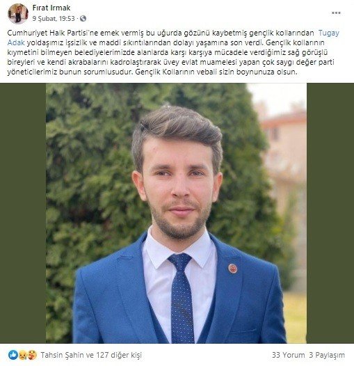 Kocaeli'de kahreden olay: CHP için gözünü kaybetti, parti sözünü tutmayınca intihar etti