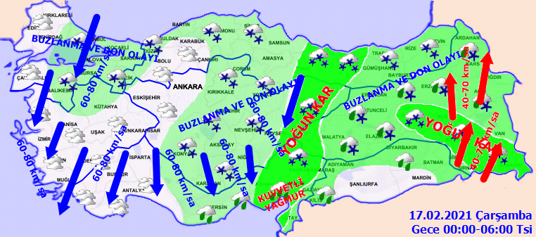 Rüzgar hızı 80 kilometreye ulaşıyor: Kar yağışı sürecek mi?