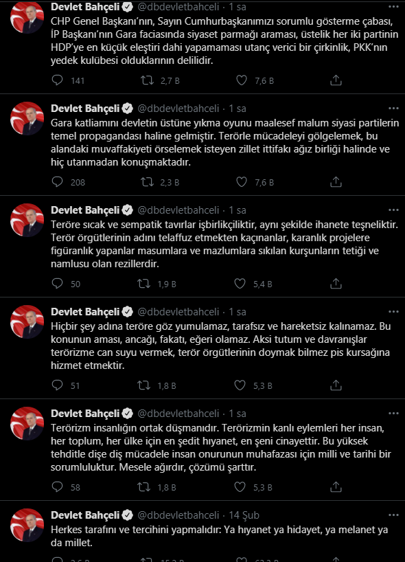 Bahçeli, Chp ve İyi Partinin eleştirilerine tepki gösterdi! 'Pkk'nın yedek kulübesi olduklarının delilidir!'
