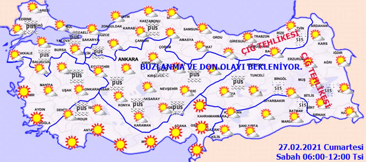 Meteoroloji bölge uyardı: Yağmur, buzlanma, don, sis ve pus etkili olacak