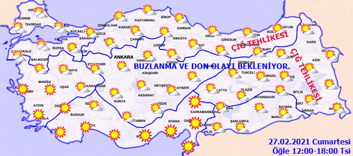 Meteoroloji bölge uyardı: Yağmur, buzlanma, don, sis ve pus etkili olacak