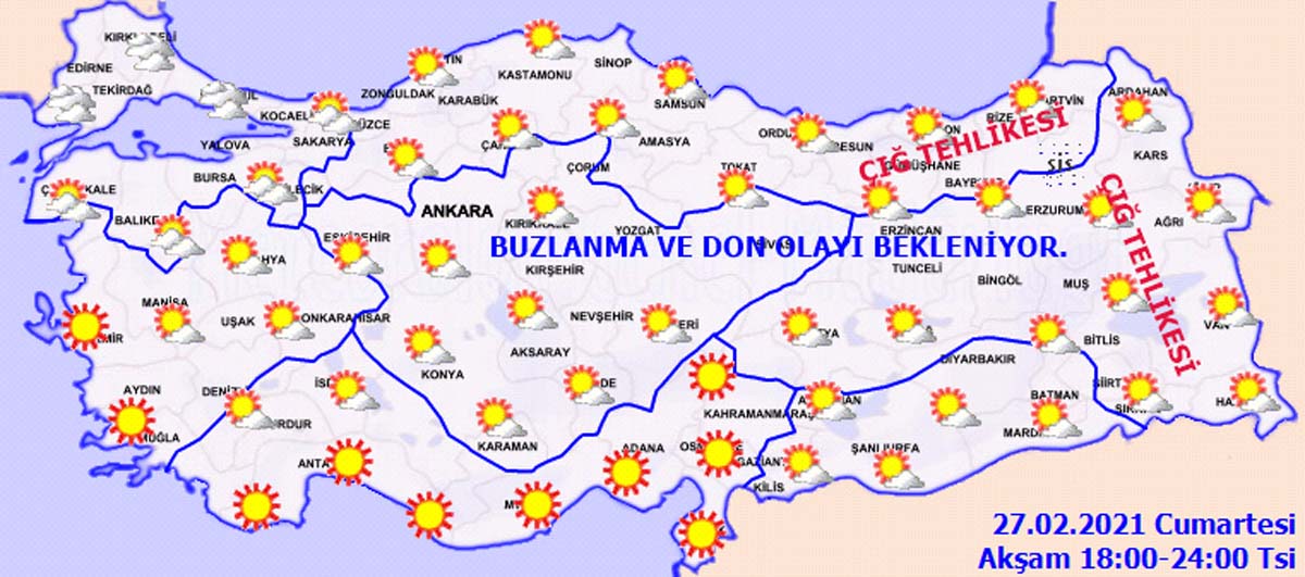 Meteoroloji bölge uyardı: Yağmur, buzlanma, don, sis ve pus etkili olacak
