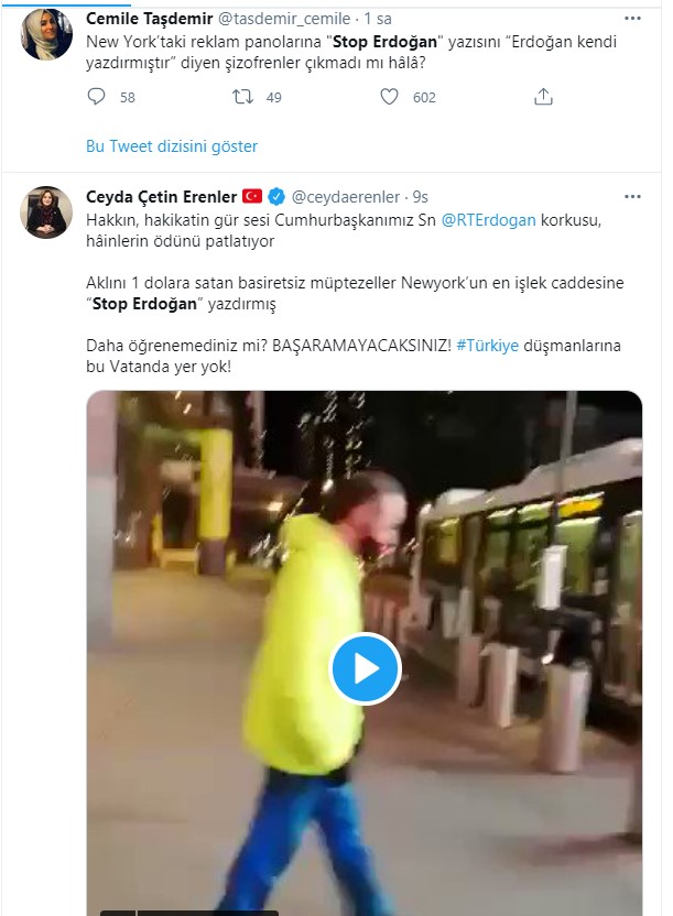 ABD'de kara propaganda! FETÖ'cüler Stop Erdoğan ilanlarıyla Cumhurbaşkanı Erdoğan'ı hedef aldı