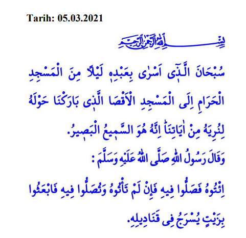 Cuma hutbesi 5 Şubat 2021: İsra ve Miraç