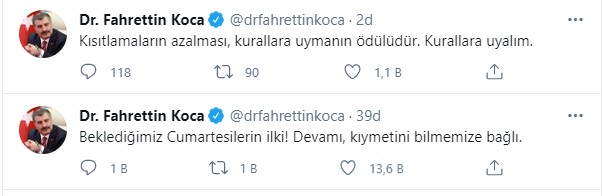 Bakan Koca'dan vatandaşlara kısıtlama uyarısı: Kurallara uyalım