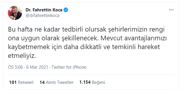 Son dakika |Sağlık Bakanı Fahrettin Koca illere göre haftalık vaka sayısını açıkladı