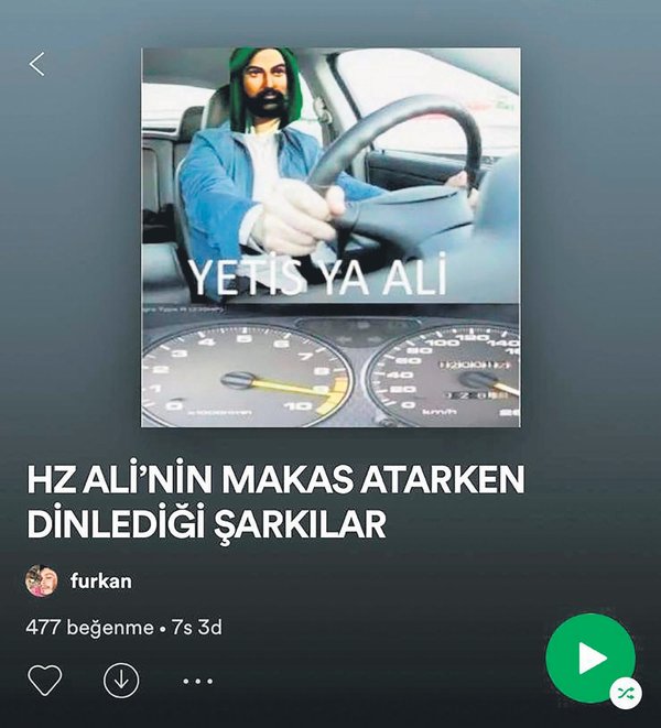 Dünyaca ünlü müzik platformunda skandal: Spotify'da 'Hz Ali'nin makas atarken dinlediği şarkılar' isimli liste var!