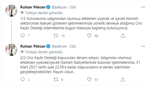 Son dakika... Bakan Pekcan duyurdu: Ciro kaybı desteği ödemeleri başladı