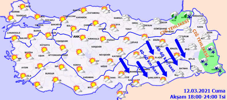 Mart kapıdan baktıracak: Kuvvetli kar ve tipi geliyor! İşte 12 Mart Cuma hava durumu