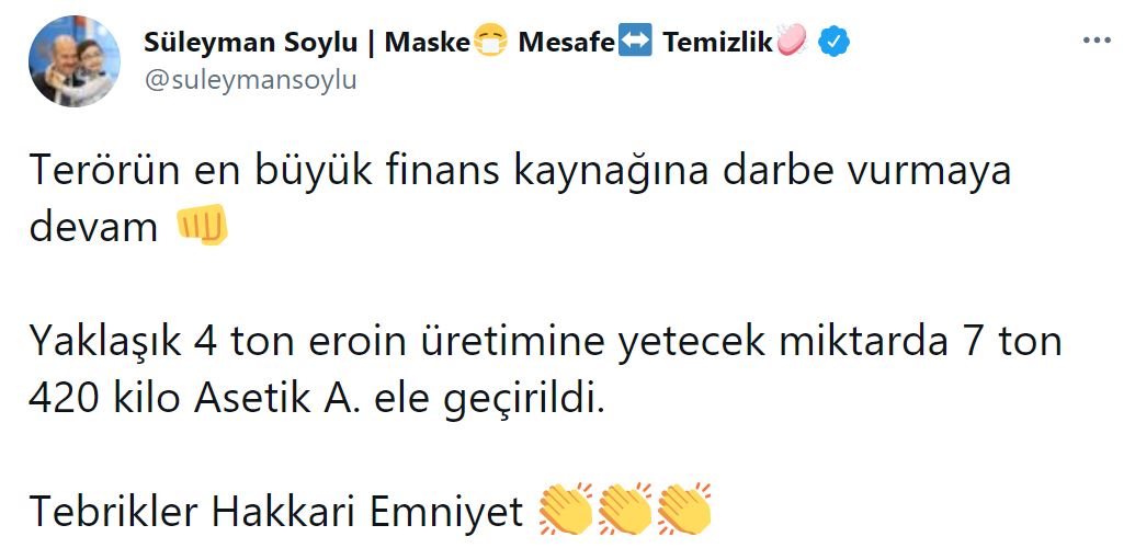 Terörün en büyük finans kaynağına darbe! Bakan Soylu'dan flaş paylaşım