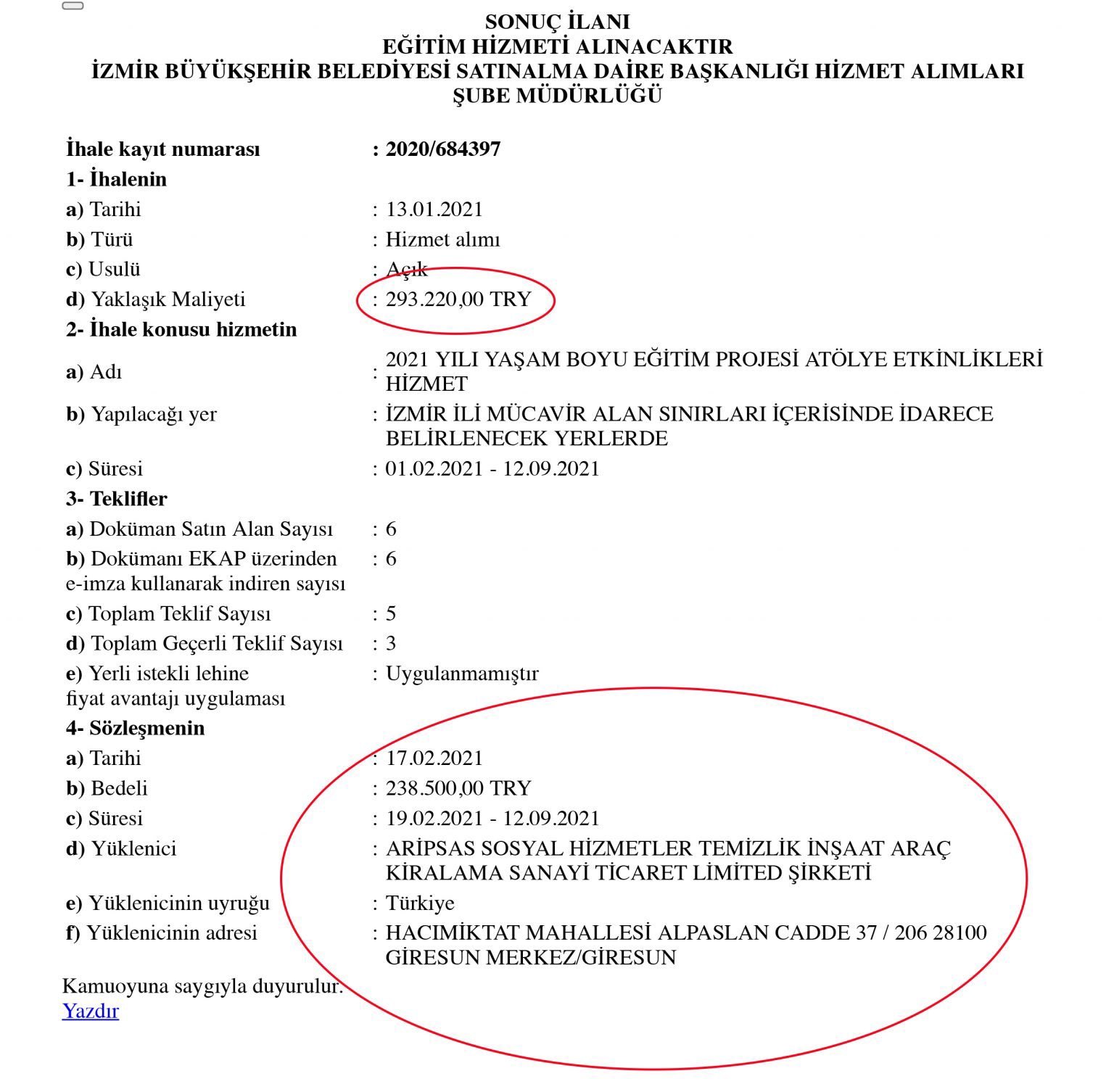 Skandalın belgeleri ortaya çıktı! İzmir Büyükşehir Belediyesi, 20 kişiye eğitim verecek olan Enver Aysever'e 238 bin 500 TL ödeyecek