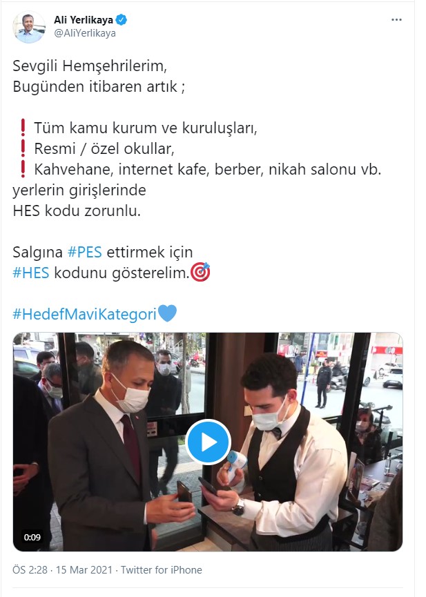 İstanbul Valisi Ali Yerlikaya'dan HES kodu hatırlatması: Bugünden itibaren başladı