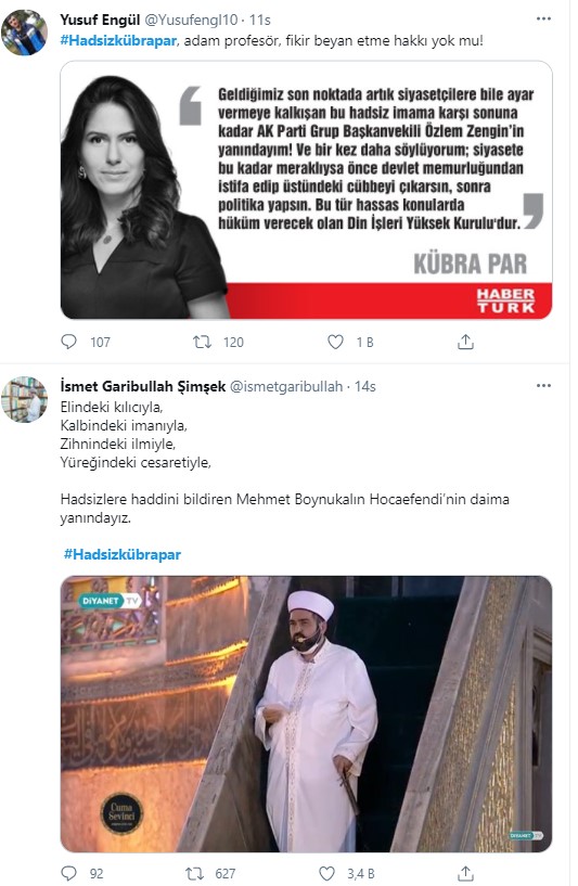 Habertürk yazarı Kübra Par, Ayasofya imamı Mehmet Boynukalın'ı eleştirdi! Tepkilerin odağı oldu