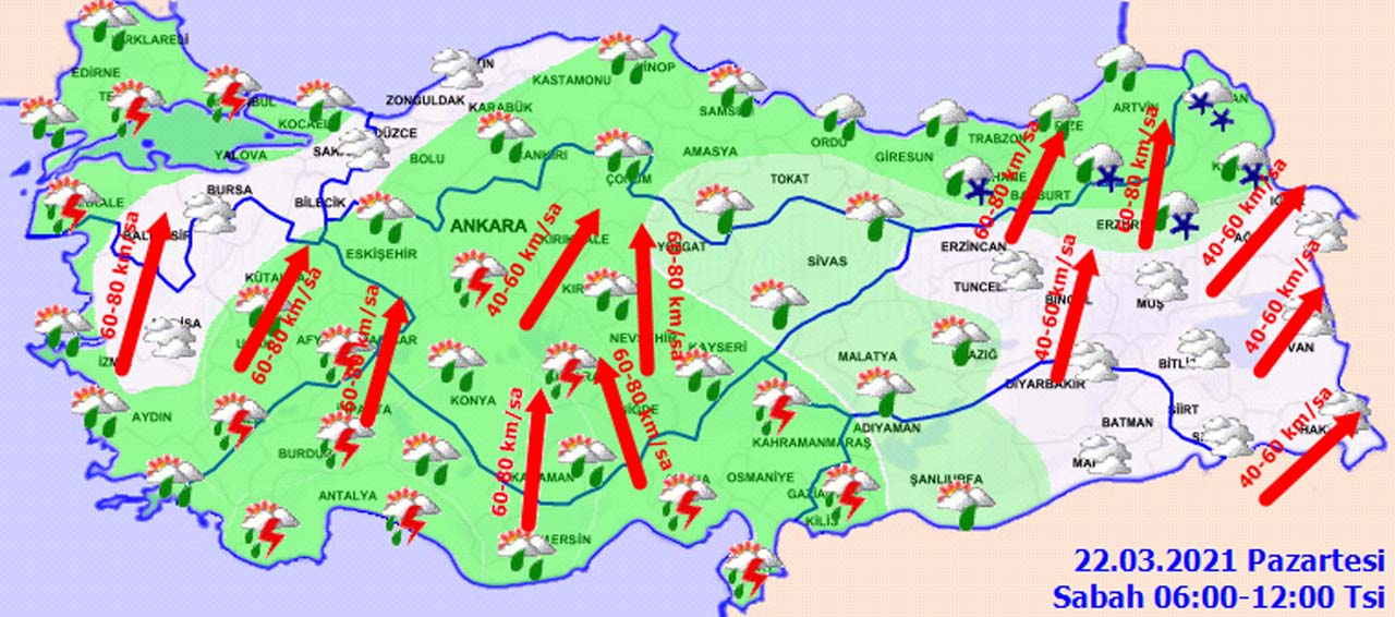 Meteoroloji'den il il kuvvetli yağış, kar ve fırtına uyarısı!
