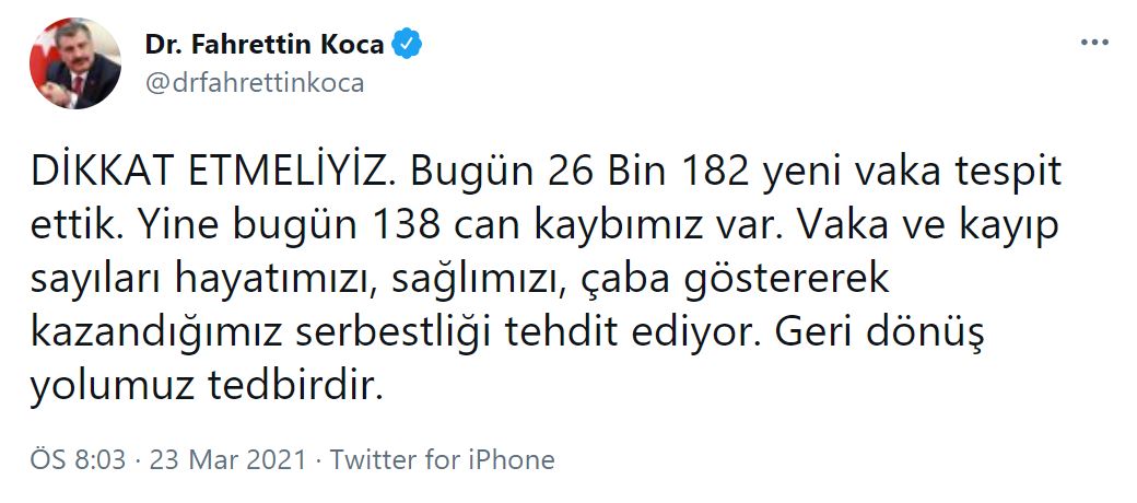 Son dakika | Bakan Koca, can kaybı sayısını açıklayıp uyardı!