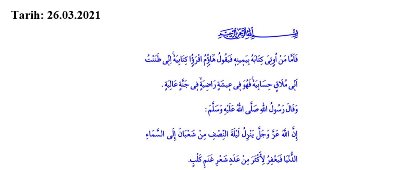 Cuma hutbesi 26 Mart 2021: Berat Gecesi: Af ve Mağfiret Gecesi