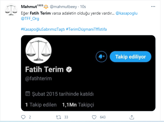 Galatasaraylı taraflardan Fatih Terim'e destek! Hepsi profil fotoğrafına adalet terazisi koydu