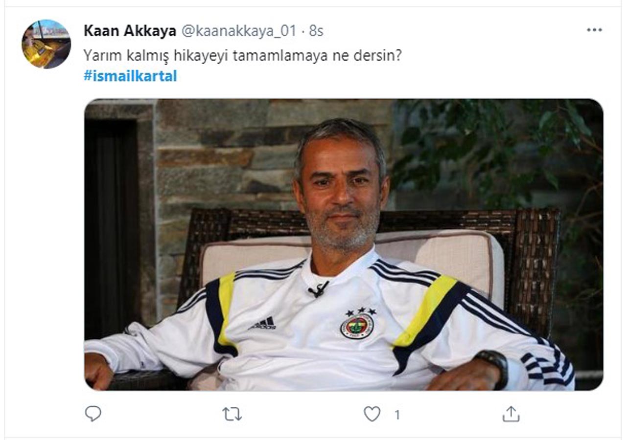 Fenerbahçe taraftarında İsmail Kartal çılgınlığı: Yarım kalmış hikayeyi tamamlamaya ne dersin?