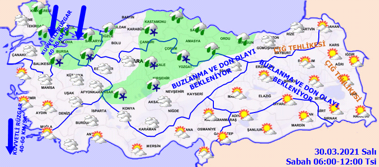 Meteoroloji Genel Müdürlüğü duyurdu: Sağanak devam edecek! İşte il il 30 Mart Salı hava durumu