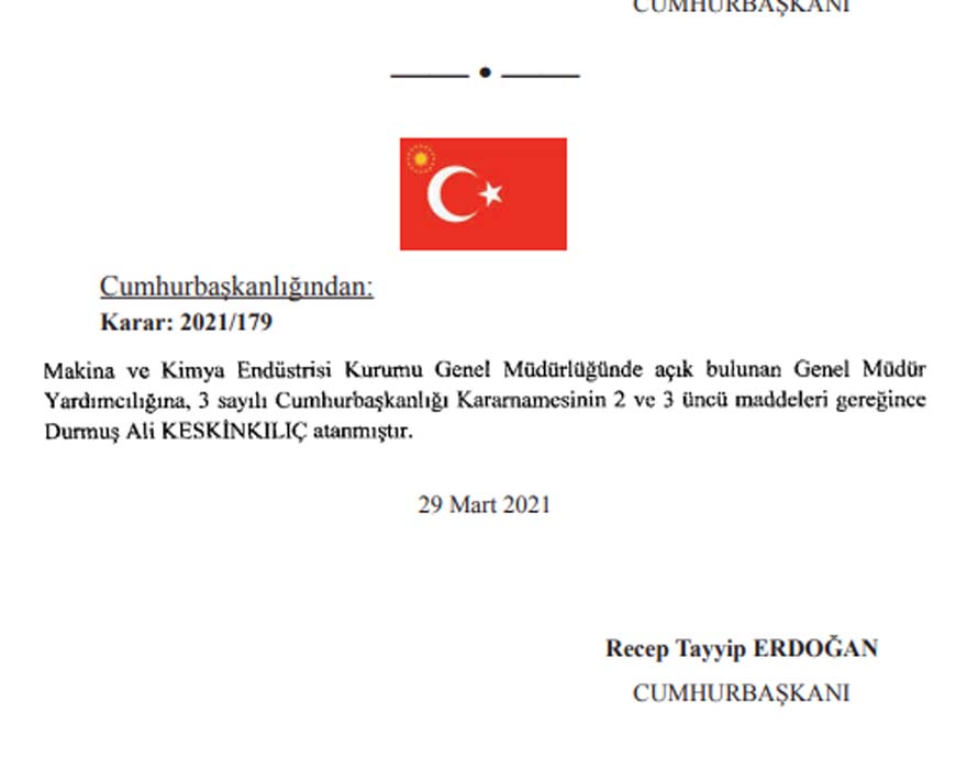 Durmuş Ali Keskinkılıç kimdir? MKEK yeni Genel Müdür Yardımcısı Durmuş Ali Keskinkılıç biyografi