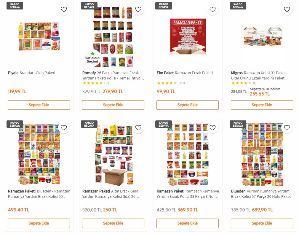 Trendyol Ramazan kolisi (paketi) fiyatı ne kadar, kaç TL 2021? Trendyol Migros, A-101, ŞOK, BİM Ramazan paketi fiyatı