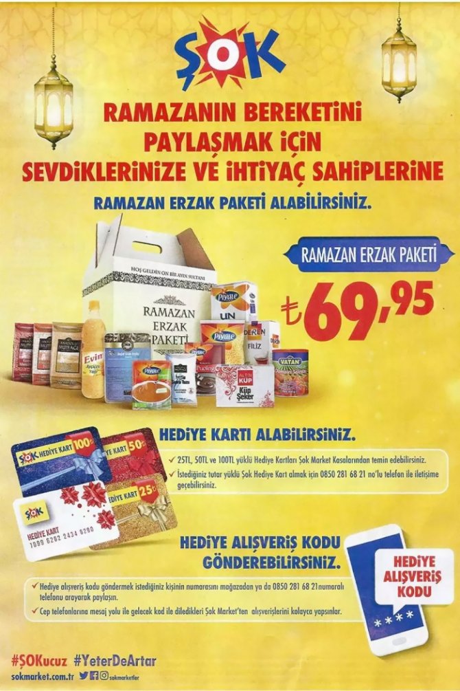 ŞOK market ramazan kolisi (paketi) 2021 fiyatı ne kadar, kaç TL ? ŞOK Ramazan kolisi içinde neler var?
