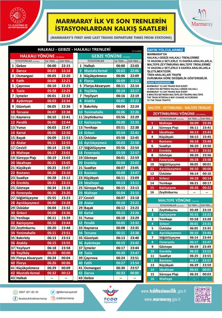 Marmaray hafta sonu açık mı? Marmaray hafta sonu çalışma saatleri 2021 