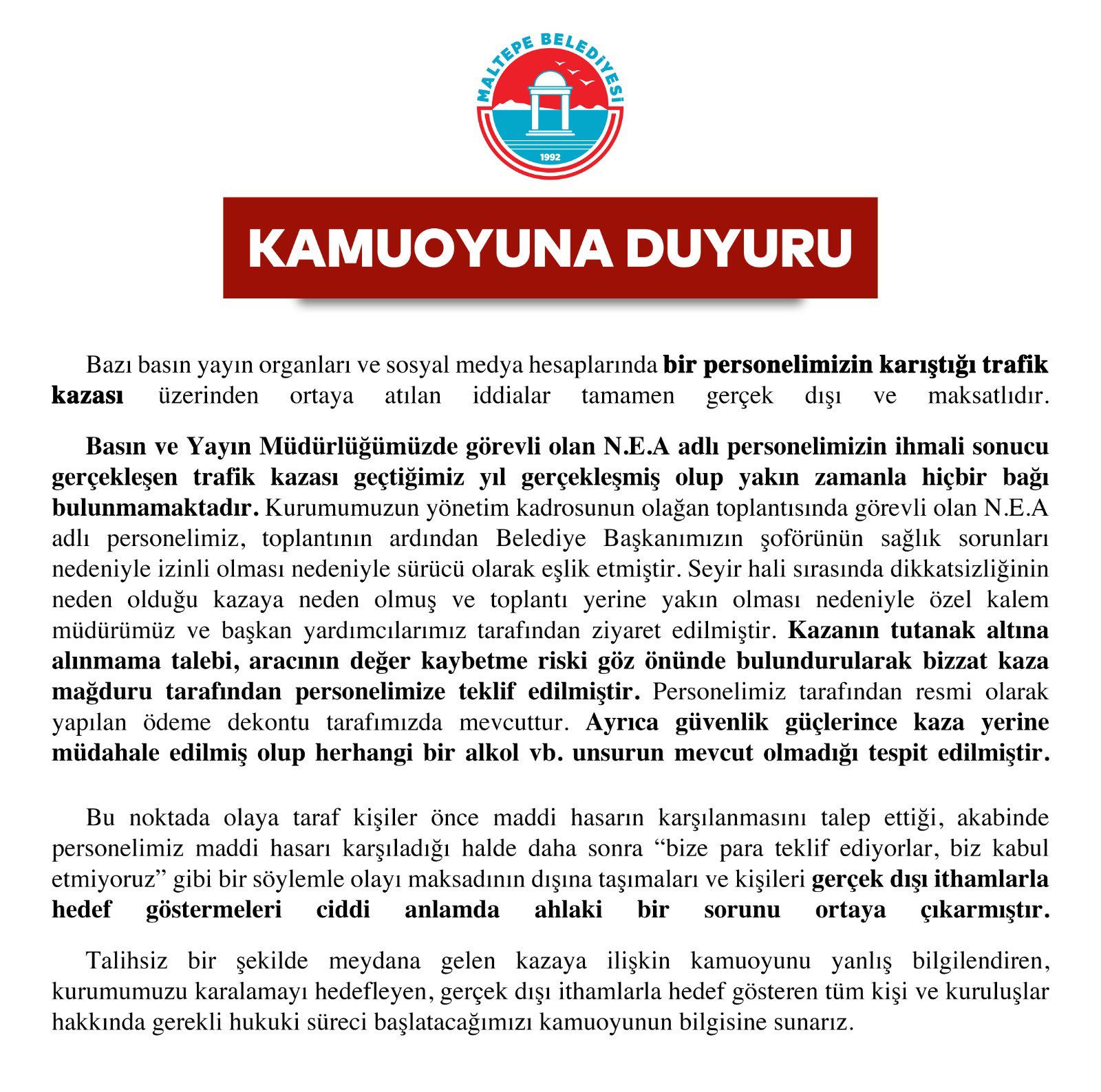 Belediye başkanı alkollüyken kaza mı yaptı? İddialara ilişkin flaş açıklama!