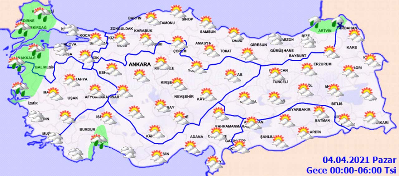 Meteoroloji'den il il yağmur ve kar uyarısı! (3 Nisan Cumartesi hava durumu)
