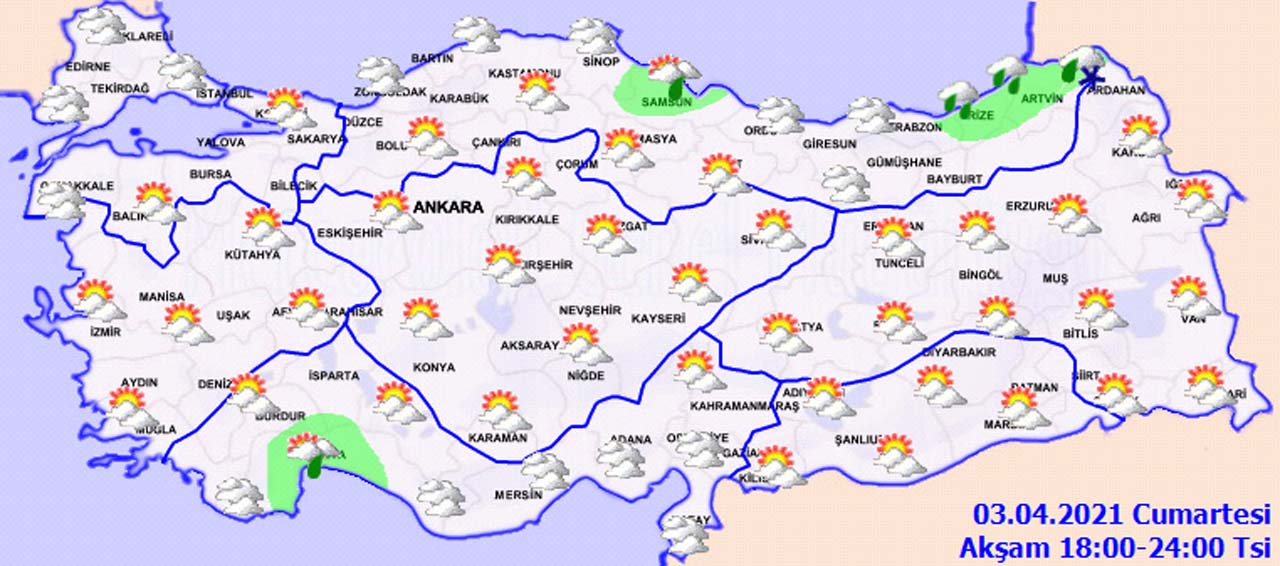Meteoroloji'den il il yağmur ve kar uyarısı! (3 Nisan Cumartesi hava durumu)