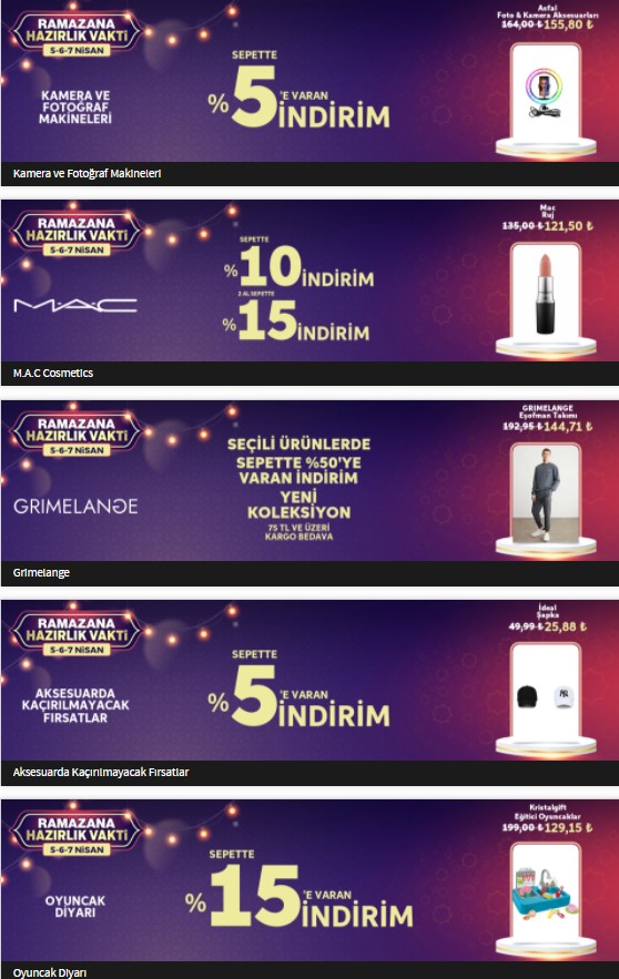 Trendyol 5 - 6 - 7 Nisan indirimleri | Trendyol Ramazana Hazırlık Vakti indirimleri
