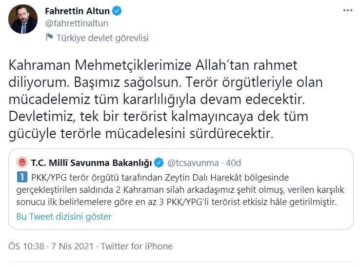 MSB duyurdu! Zeytin Dalı Harekatı bölgesinde 2 askerimiz şehit oldu