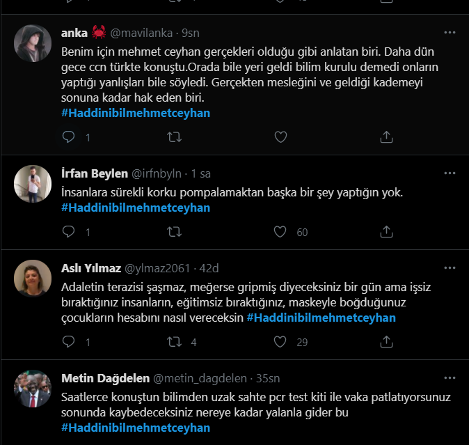  Aşı karşıtlarından #haddinibilmehmetceyhan etiketi: Prof. Dr. Mehmet Ceyhan'a eleştiri yağdı!