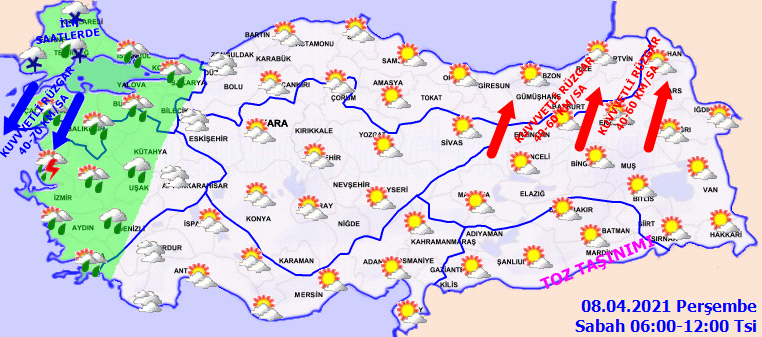 Meteoroloji'den uyarı! Soğuk havalar geri dönüyor | 8 Nisan 2021 Perşembe hava durumu