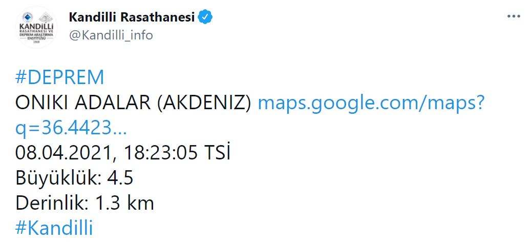 Muğla'da 4.2 şiddetinde deprem!