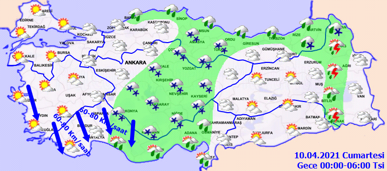 Yurt genelinde sıcaklıklar düşerken, yağışlar hakimiyetini koruyor|9 Nisan 2021 Cuma hava durumu