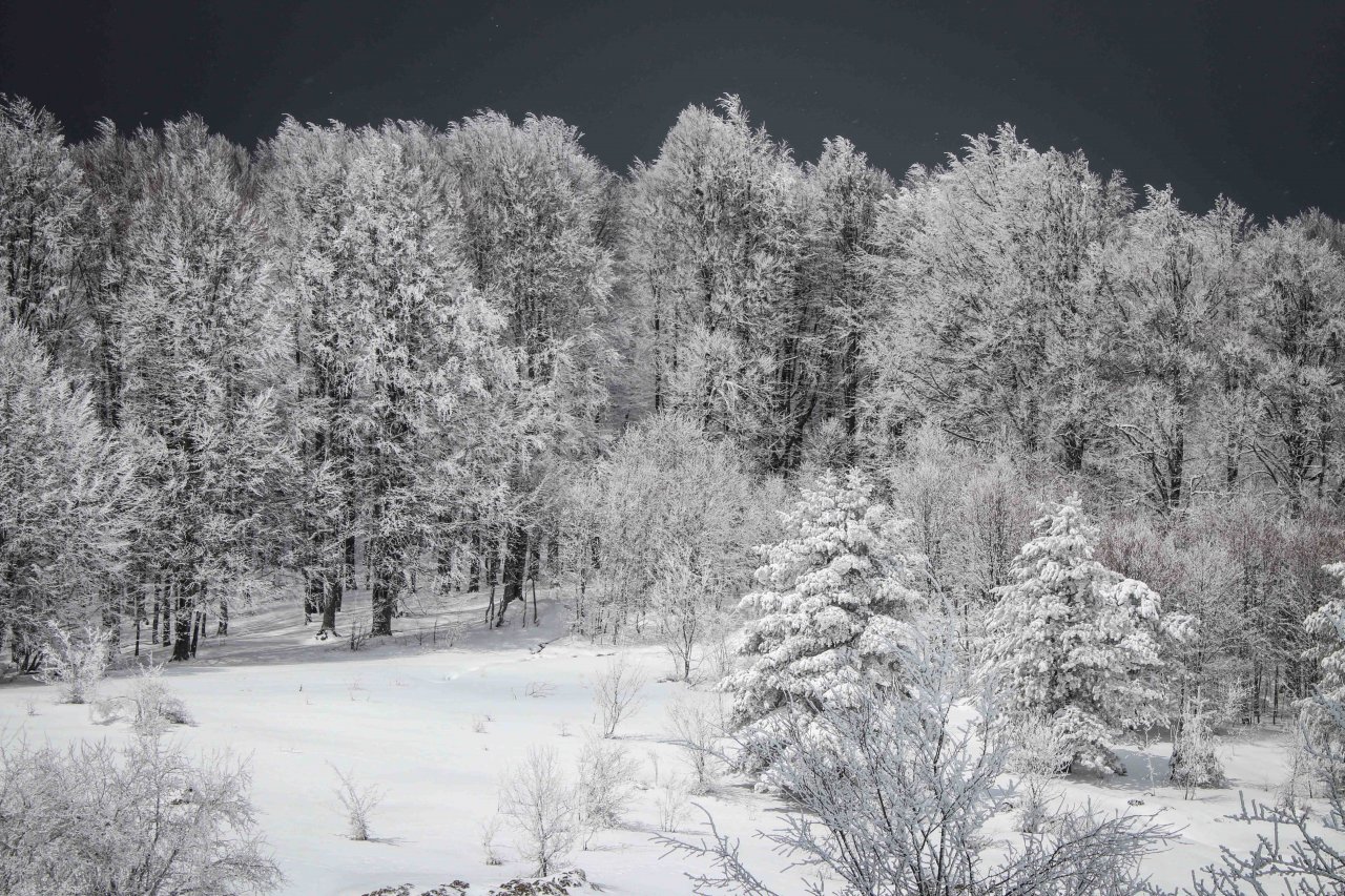 Domaniç Dağları Nisan karıyla beyaza büründü, Kartpostallık görüntüler oluştu