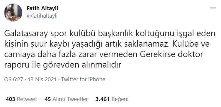 Fatih Altaylı'dan dikkat çeken paylaşım: Daha fazla zarar vermeden doktor raporuyla görevden alınmalı