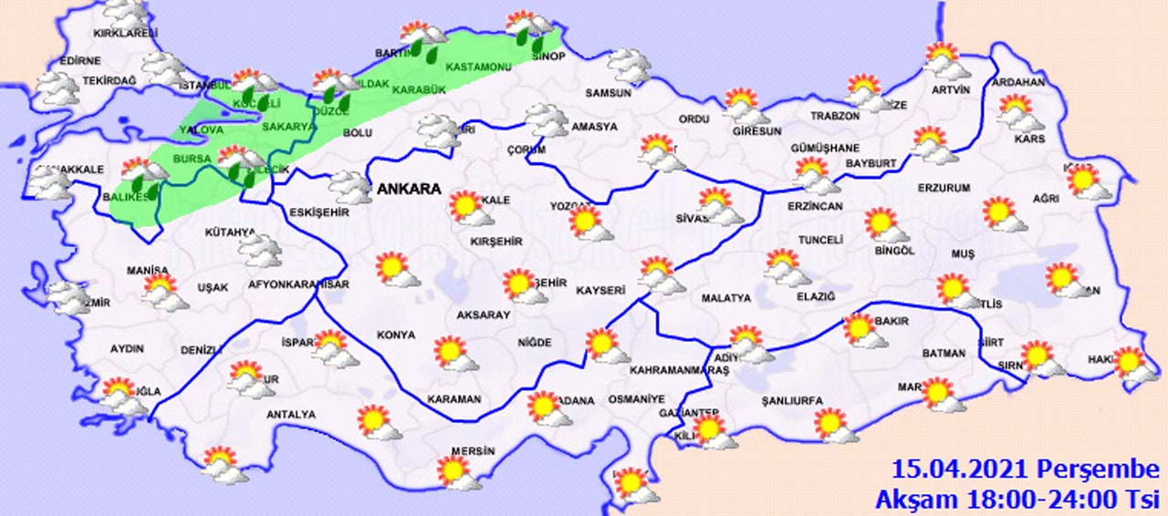 Meteoroloji'den 15 Nisan 2021 Perşembe hava durumu uyarısı: Hem yağmur hem sıcaklık!