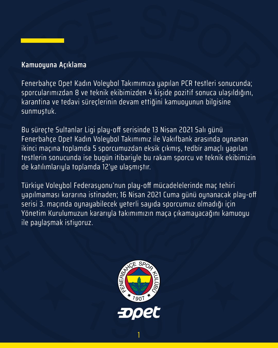 Koronavirüs şampiyonluktan etti! Fenerbahçe Opet, Vakıfbank maçına çıkmayacak
