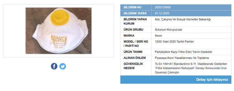 Güvensiz ürünler listesi maske markaları ne? | Gübis güvensiz maske markaları hangileri? | Güvensiz maskeler listesi
