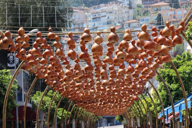 Engelli vatandaşların kabaktan yaptığı sokak lambası görenleri hayran bıraktı