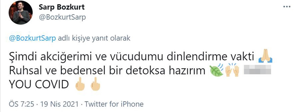 Koronavirüse yakalanmıştı! Sarp Bozkurt'tan hayranlarını sevindiren haber